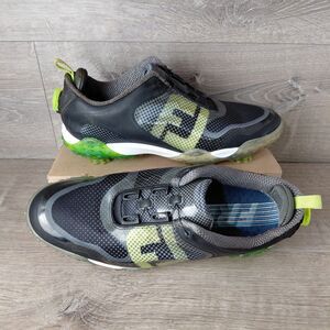 Footjoy Golf Shoes Mens Size 10 Black Green Freestyle BOA Performance Soft Spike